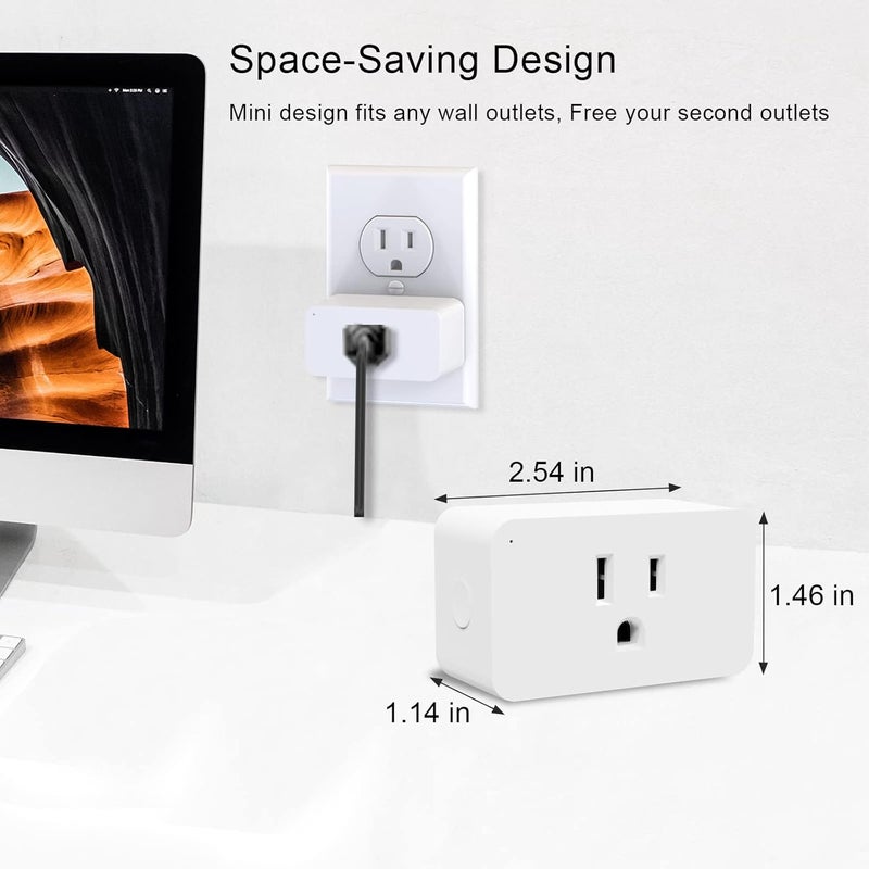 Eva's Light WiFi Smart Dimmable Plug 2 Pack, Smart Plugs for Voice Control, Mini Dimmer Switch Outlet Dimmable LED, CFL, Halogen and Incandescent Bulbs, Lamps, 2.4GHz, No Hub Required - Image 2